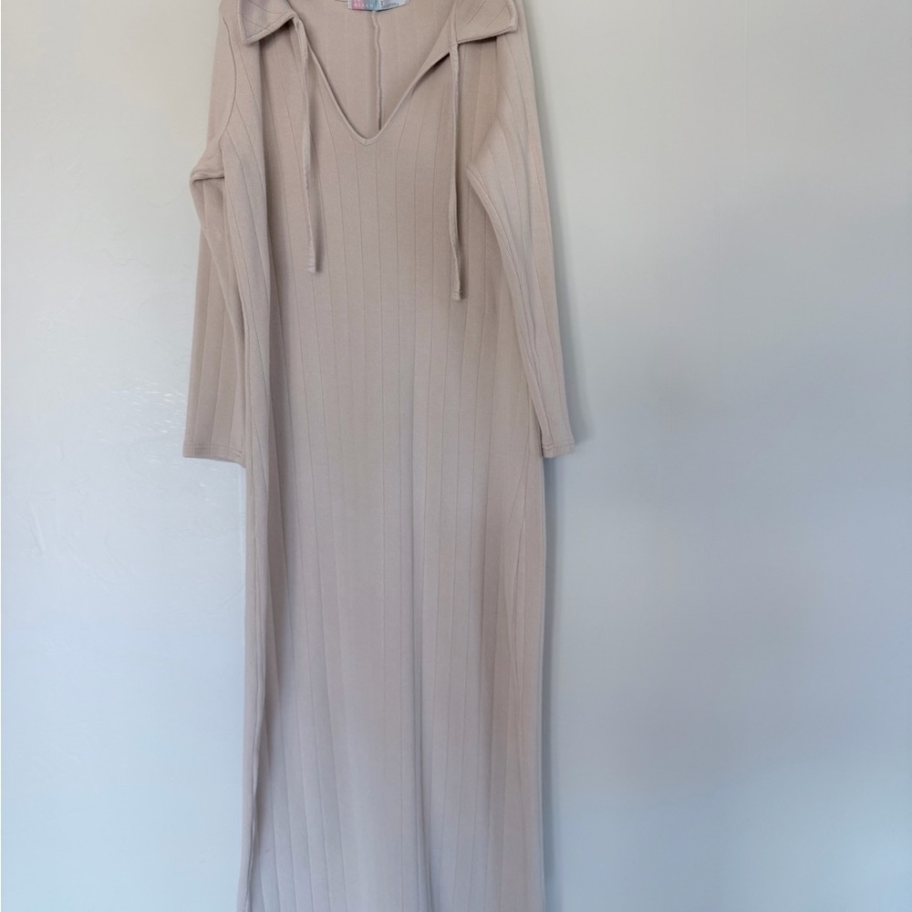 Free People Cream Long Sleeve Dress